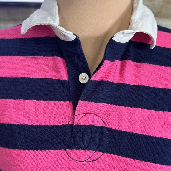 Ovadia & Sons Pink Black Rugby Polo Long Sleeve Shirt. Size M - Picture 5 of 12